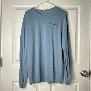 Comfort Colors Magnolia Waco Texas Blue Long Sleeve T-shirt Mens Size L